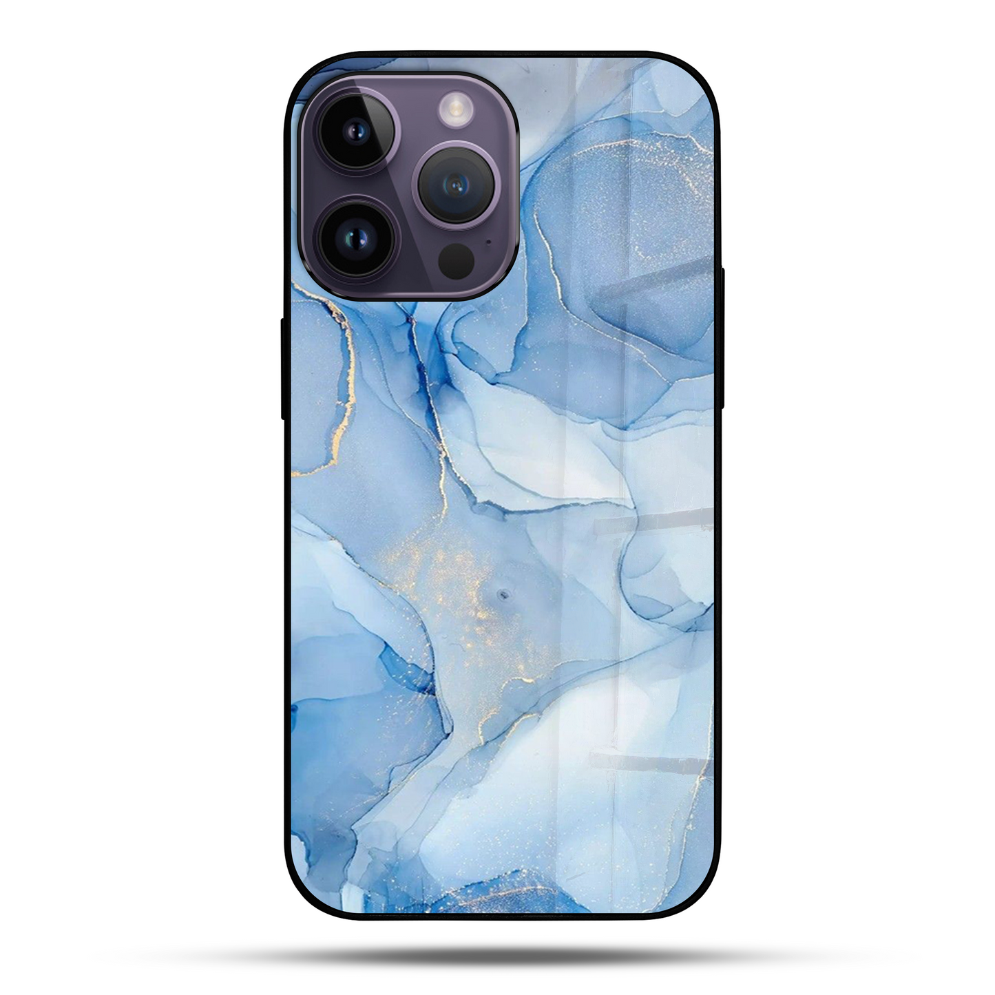 Liquid Marble Sky Blue SuperGlass Case Cover