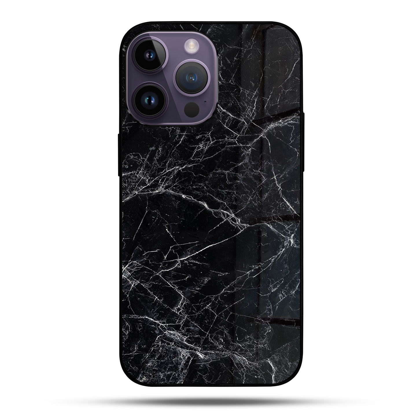 Liquid Marble All Black SuperGlass Case Cover