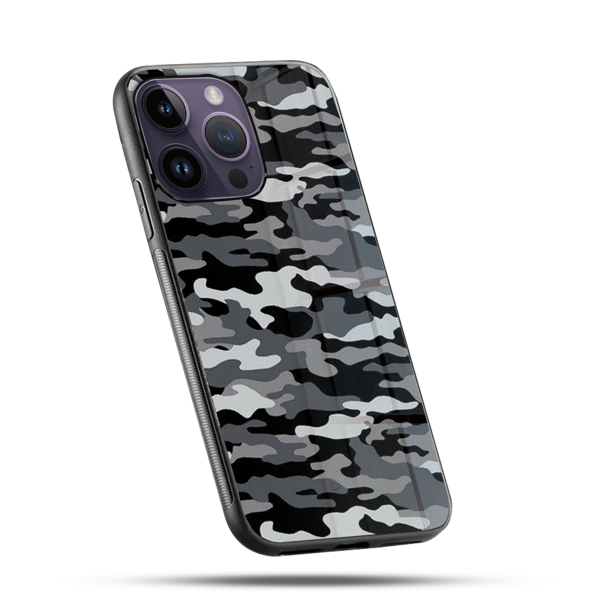 Black Camo SuperGlass Case Cover