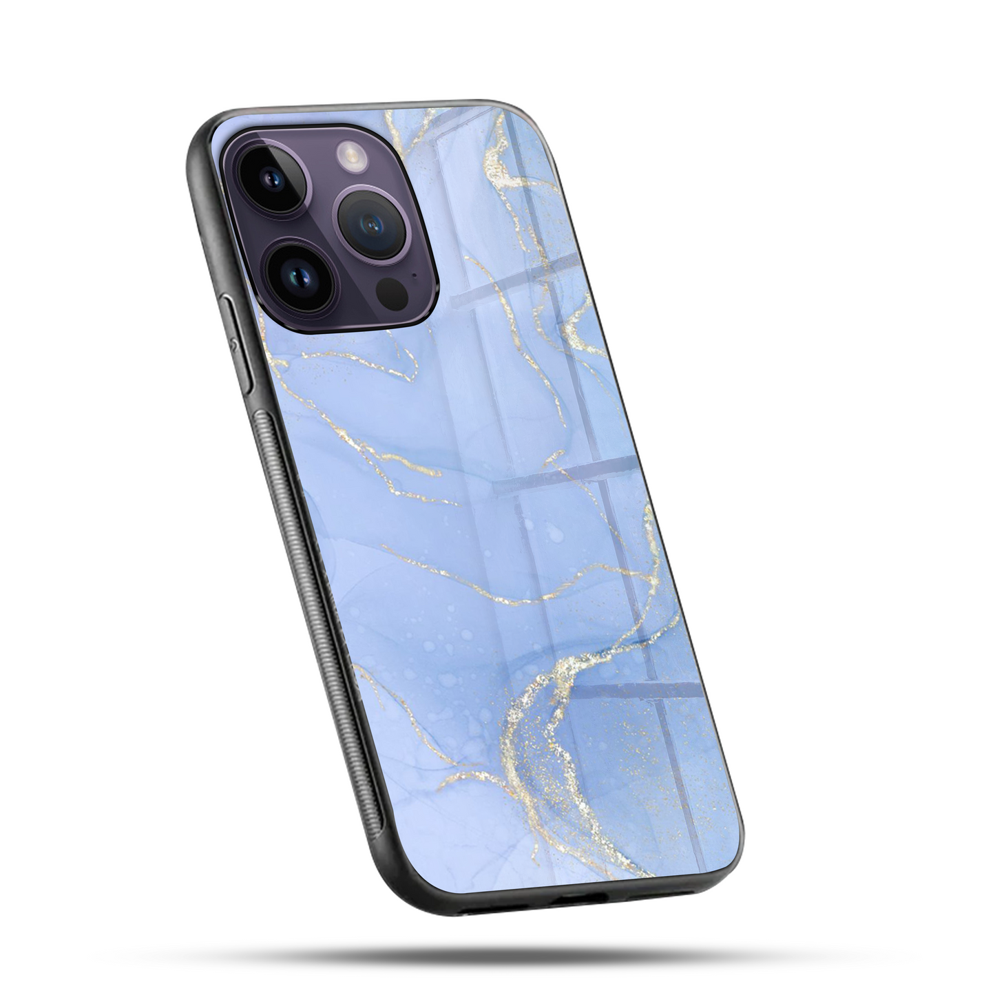 Liquid Marble Royal Sky Blue SuperGlass Case Cover