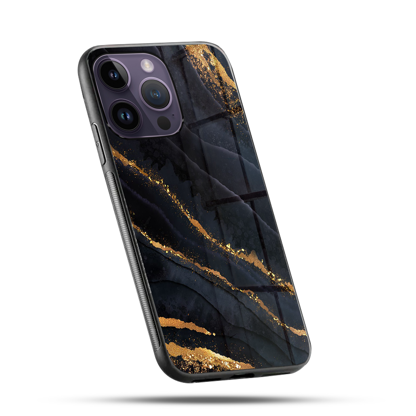 Liquid Marble Royal Black SuperGlass Case Cover