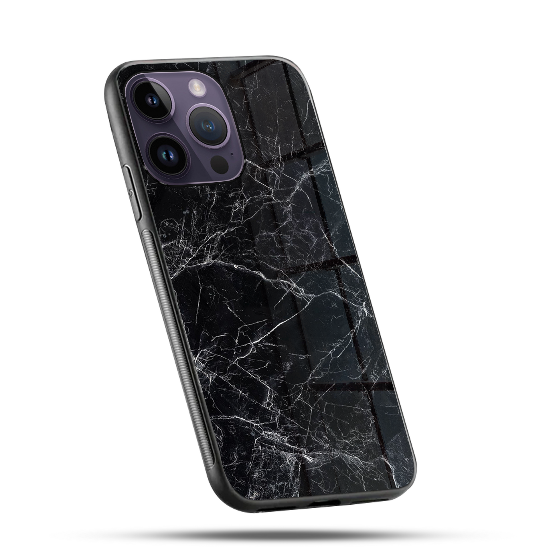 Liquid Marble All Black SuperGlass Case Cover