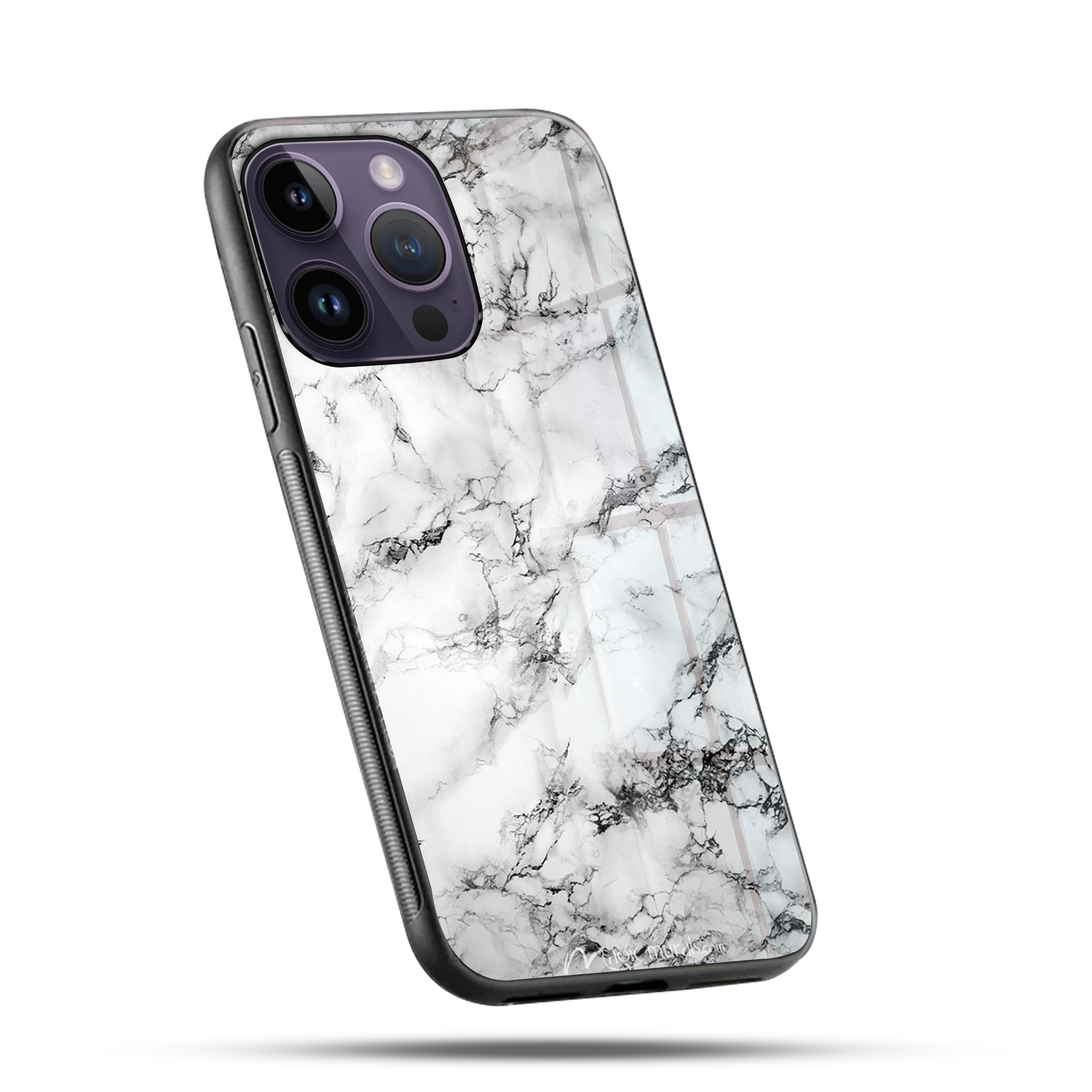 Liquid Marble All White SuperGlass Case Cover