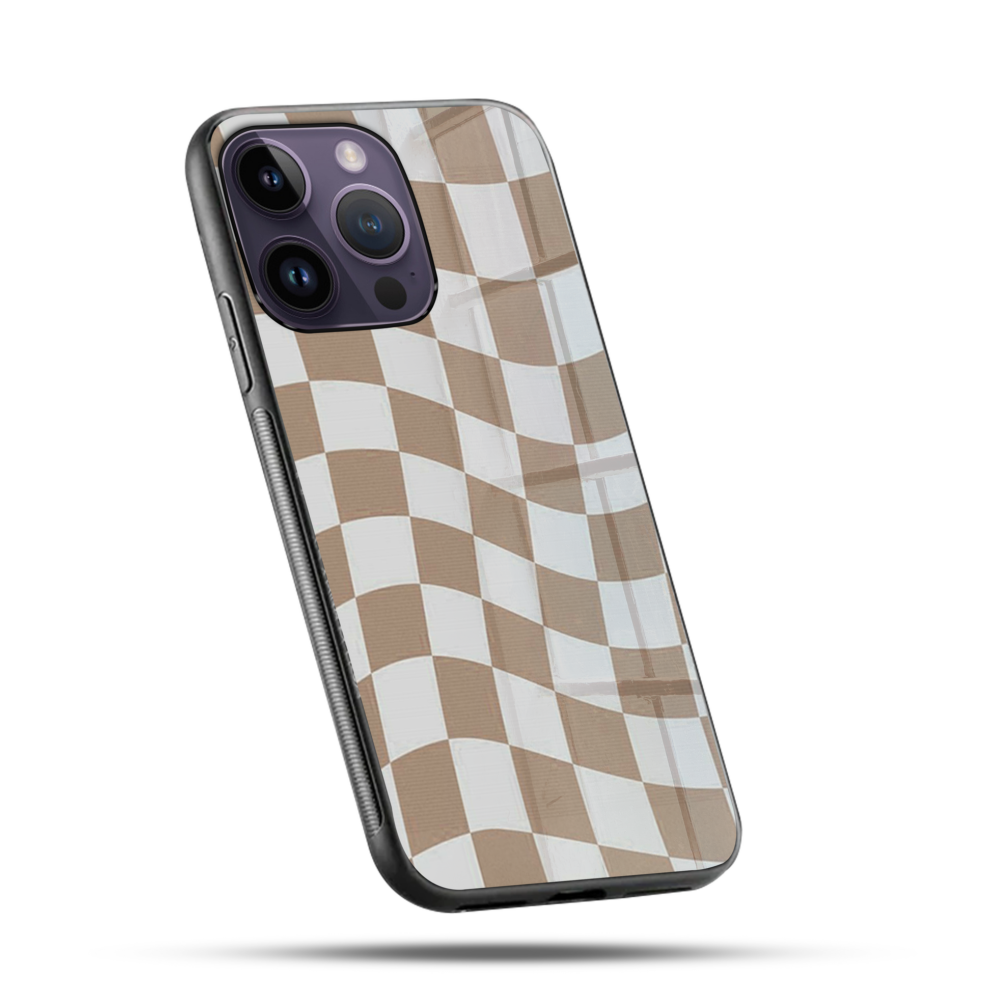 Trippy Chequered SuperGlass Case Cover