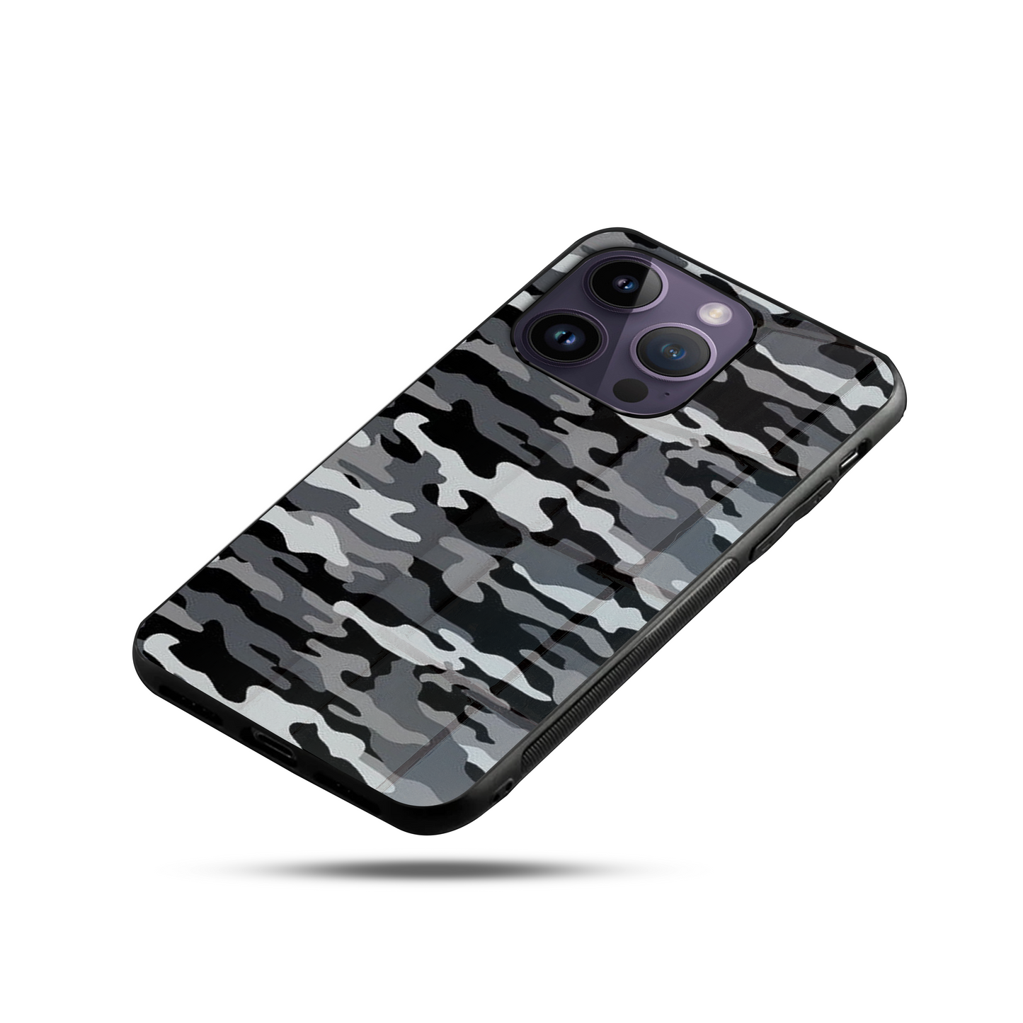 Black Camo SuperGlass Case Cover