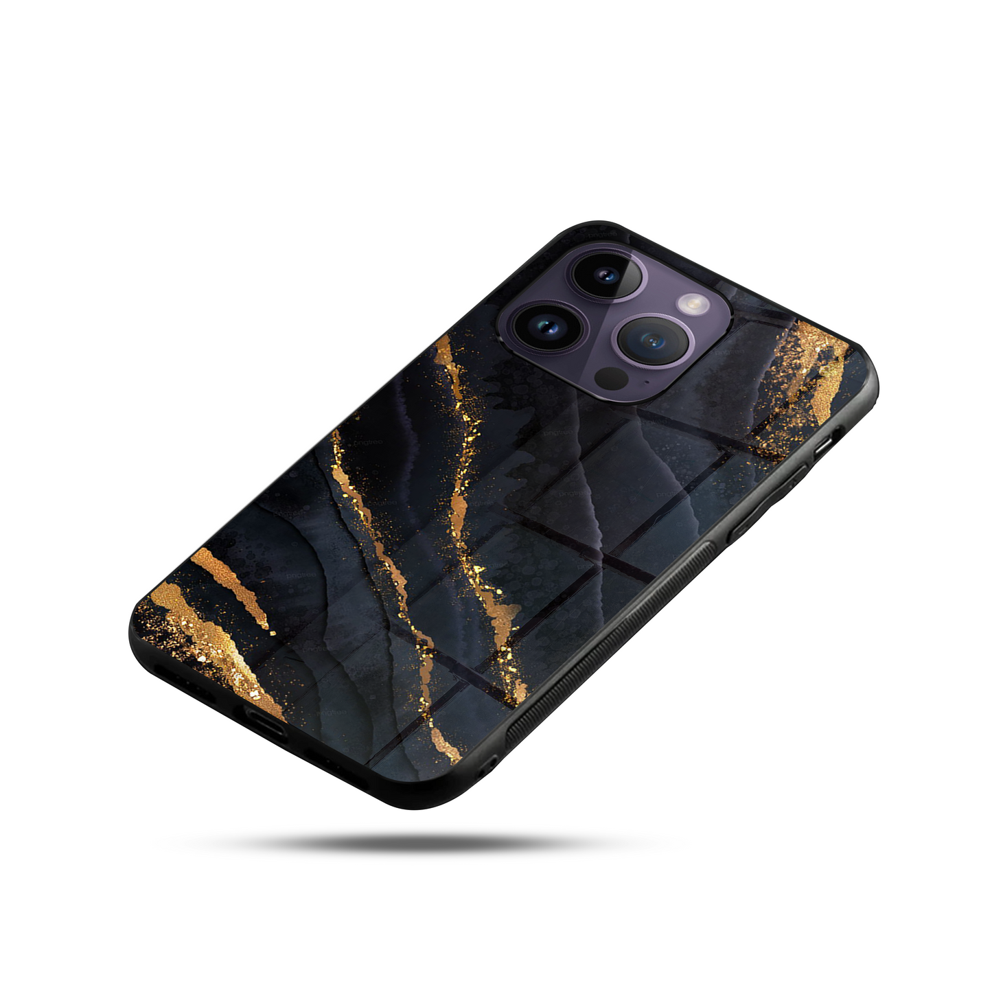 Liquid Marble Royal Black SuperGlass Case Cover