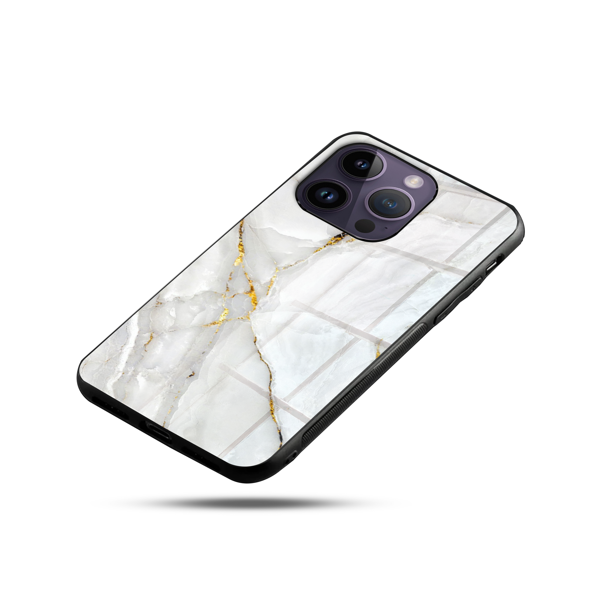 Liquid Marble Royal White SuperGlass Case Cover