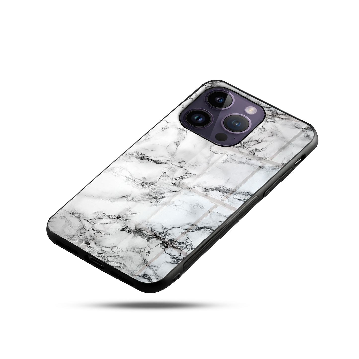 Liquid Marble All White SuperGlass Case Cover