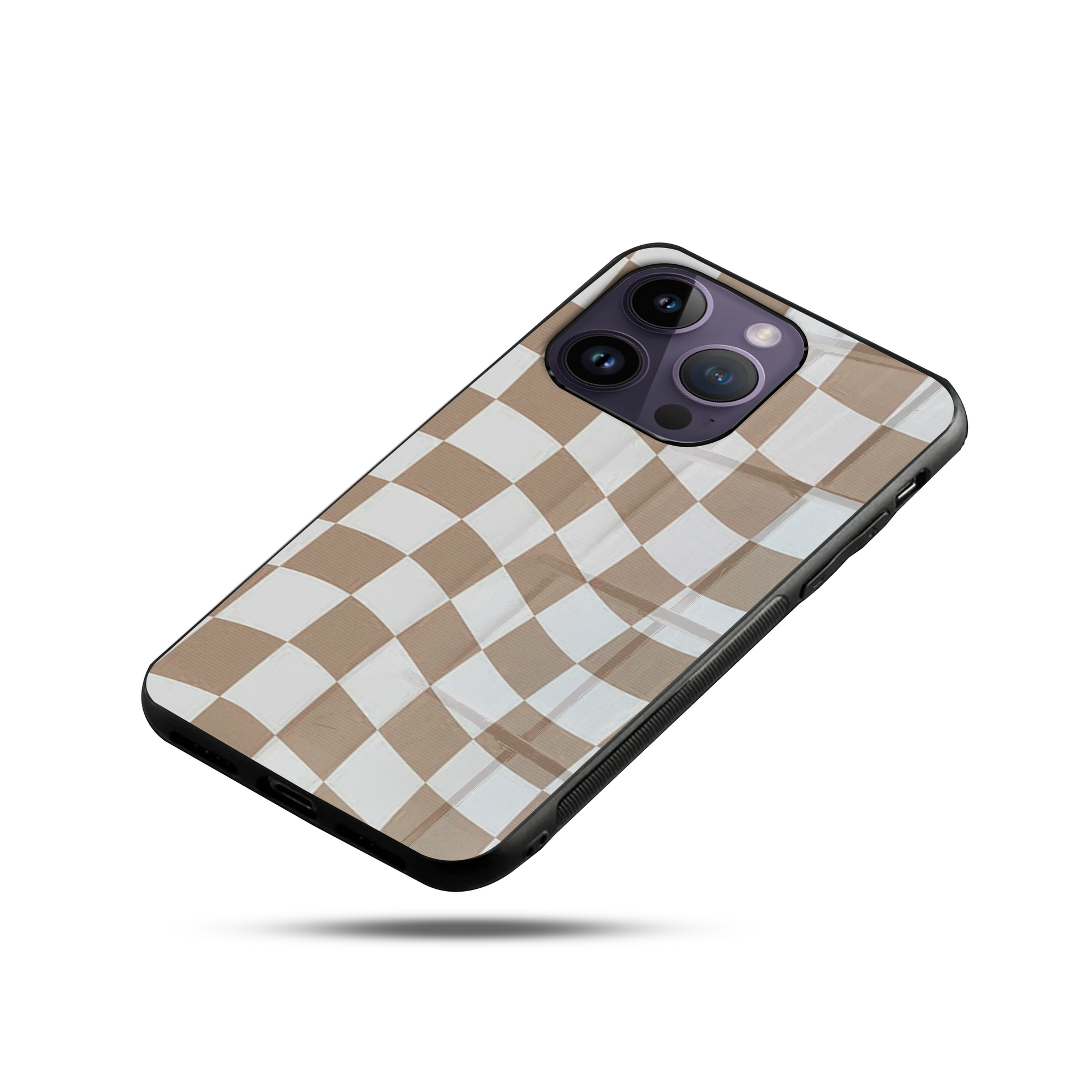 Trippy Chequered SuperGlass Case Cover