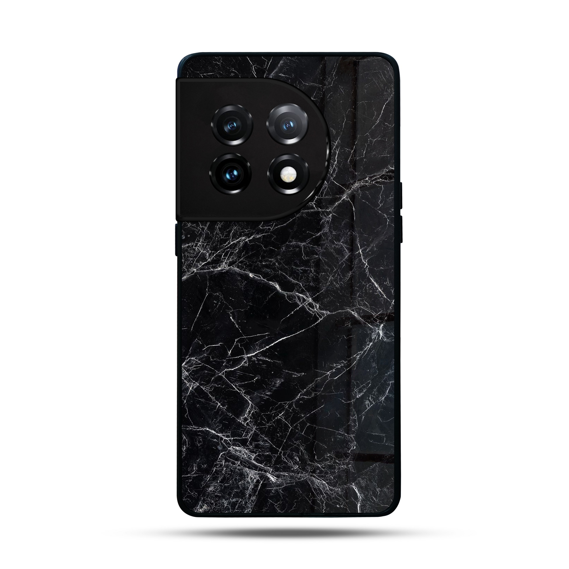 Liquid Marble All Black SuperGlass Case Cover