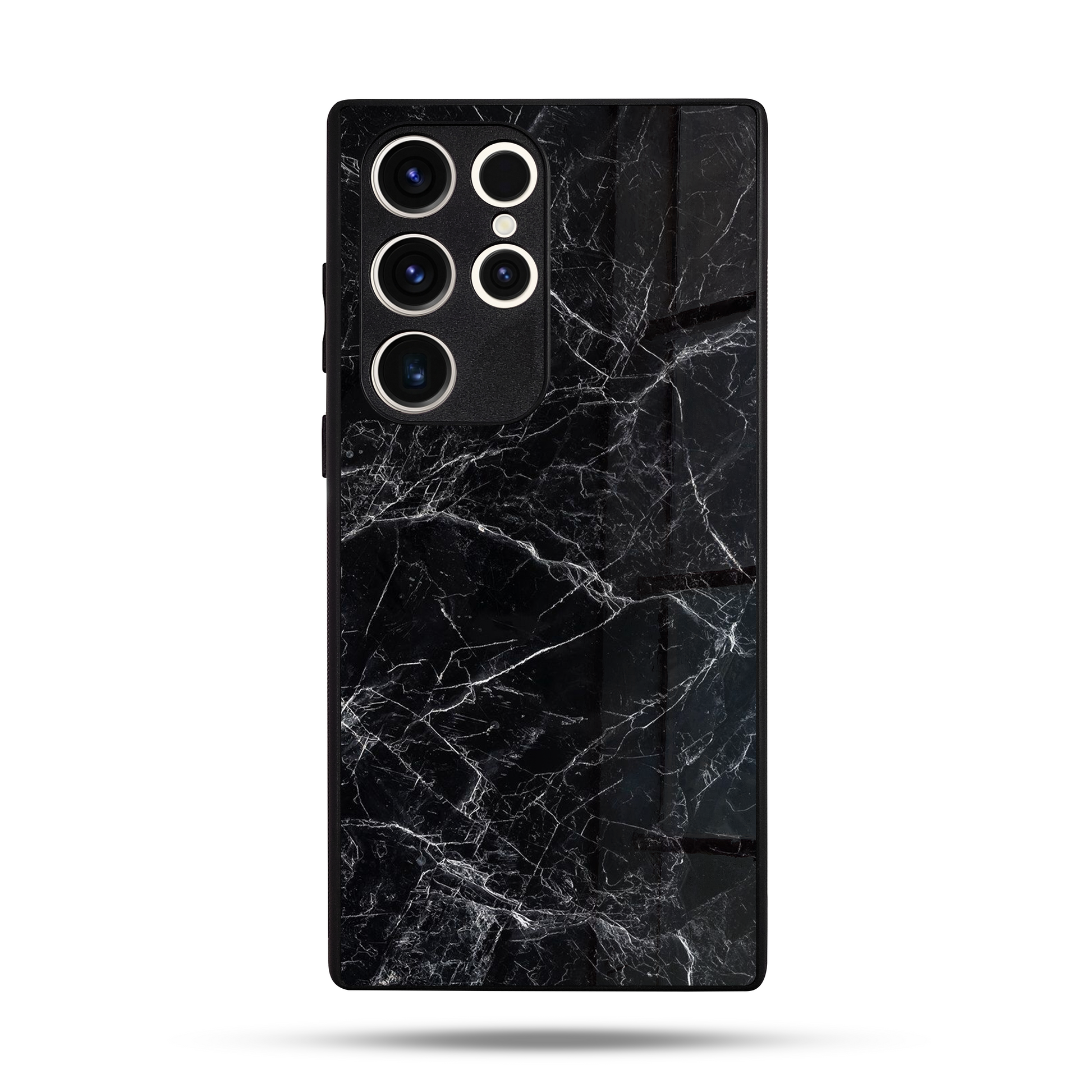 Liquid Marble All Black SuperGlass Case Cover