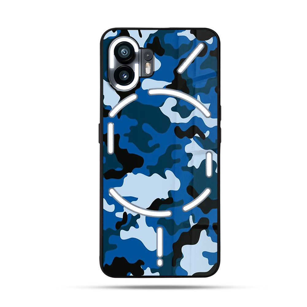Blue Camo SuperGlass Case Cover