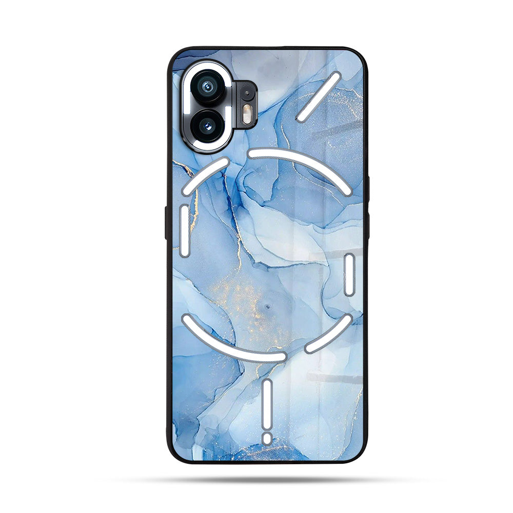 Liquid Marble Sky Blue SuperGlass Case Cover